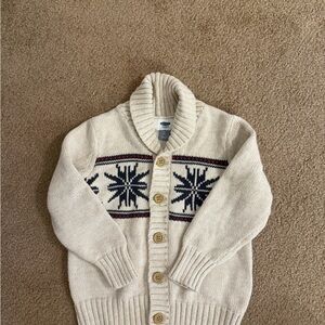 Old Navy Ivory Nordic Ribbed Sweater- 3t